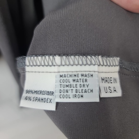 Planet Lauren G Top Gray Long Sleeve One Size Oversize Boxy Lagenlook Stretch - Picture 6 of 9